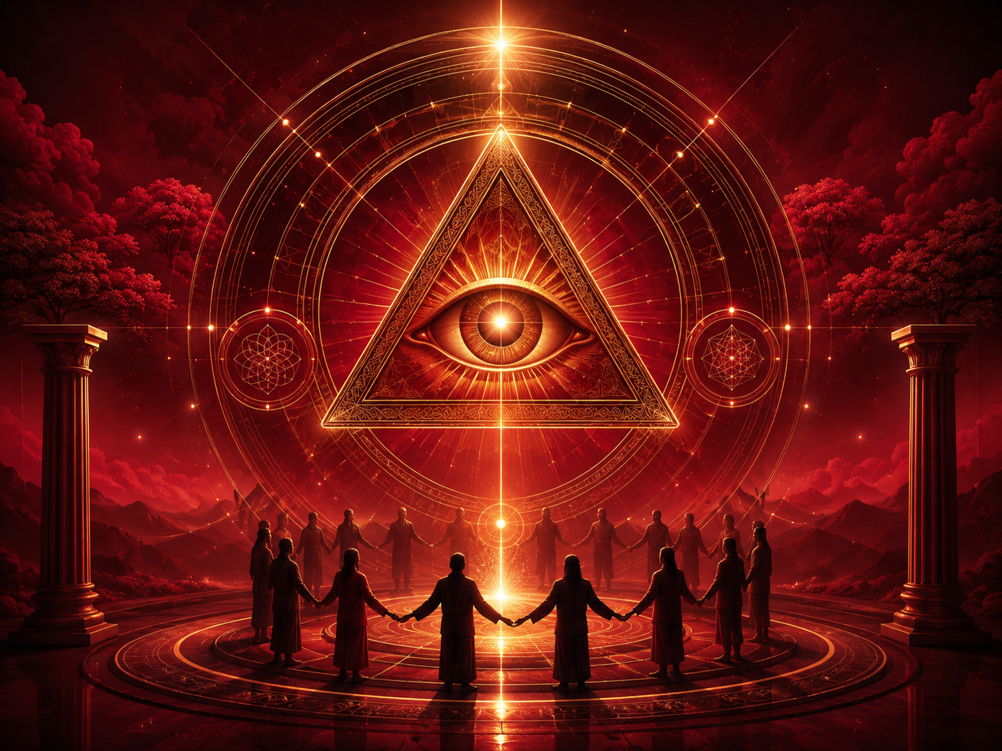 Eye symbol meaning with pyramid light and sacred geometry