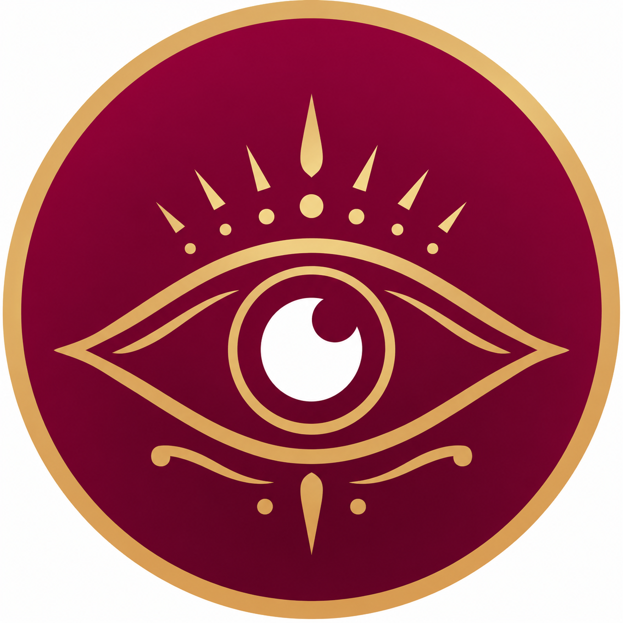 The Eye Symbol of the Illuminati in red and gold